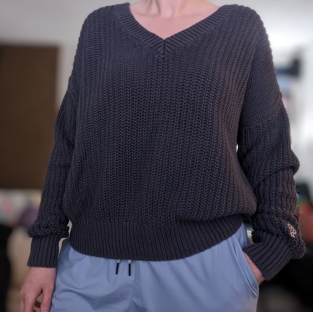 Grey Cable Knit Sweater